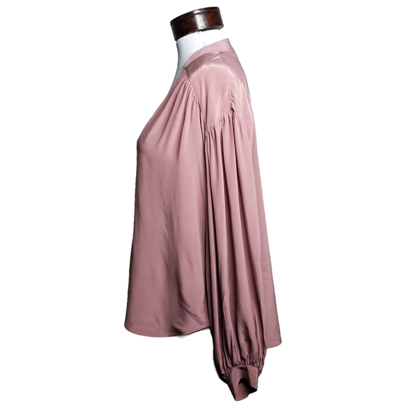 Joie Lasha Long Sleeve Silk Blouse Dusty Rose Sz: Small - Picture 11 of 16